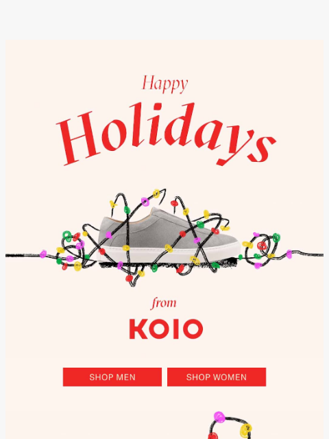 koio newsletter: 15% off—a gift for you
