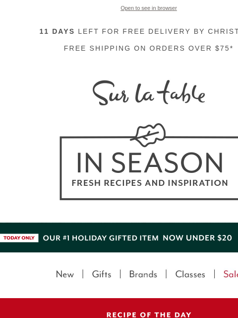 surlatable newsletter: Holiday Recipes: Festive Apps to Share & Savor