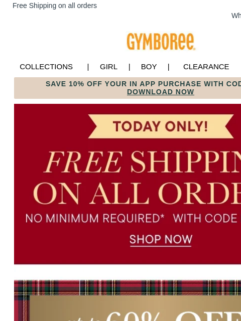 gymboree newsletter: FREE Shipping on Sparkly Gifts✨🎁