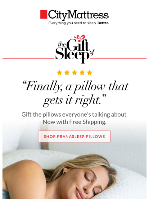 citymattress newsletter: Gift the pillow everyone’s talking about
