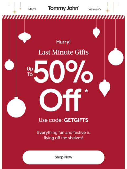tommyjohn newsletter: Don't Miss: Up To 50% Off Gifts