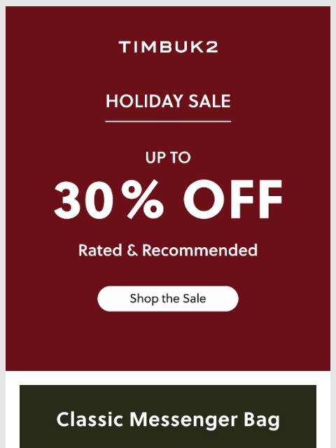 timbuk2 newsletter: Five-Star Favorites | up to 30% Off