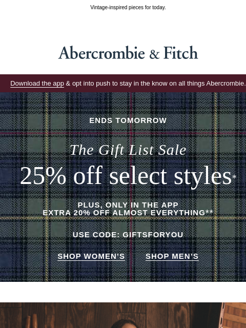 abercrombie newsletter: The A&F Archive Collection