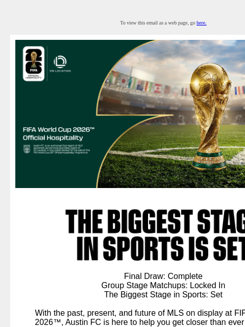 austinfc newsletter: The Group Stage Matchups That Will Shape History