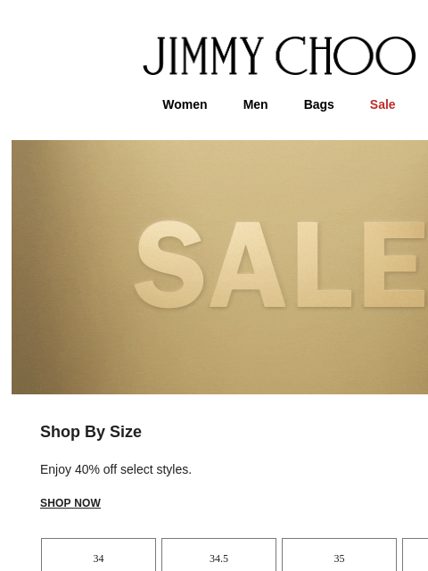 jimmychoo newsletter: Sale | Shop By Size
