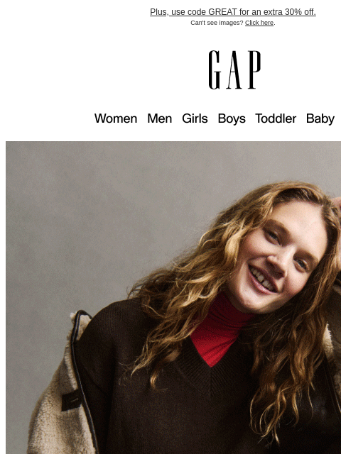 gap newsletter: You landed up to 60% off holiday party outfits