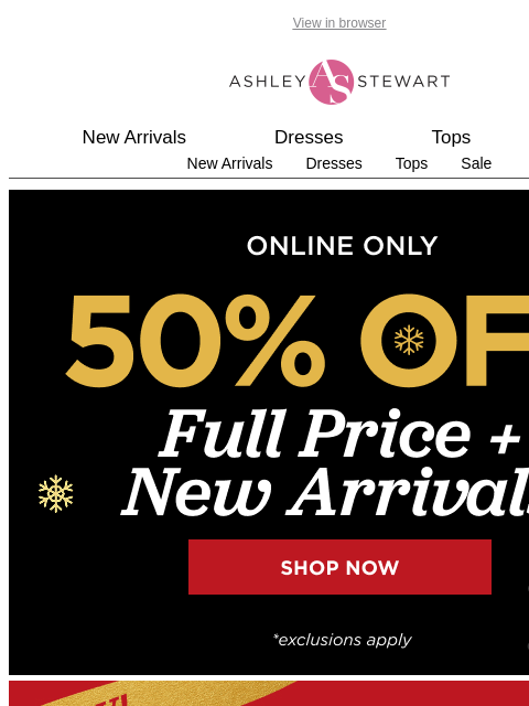 ashleystewart newsletter: ((50% off ends tonight)) We’ve got a little black ...