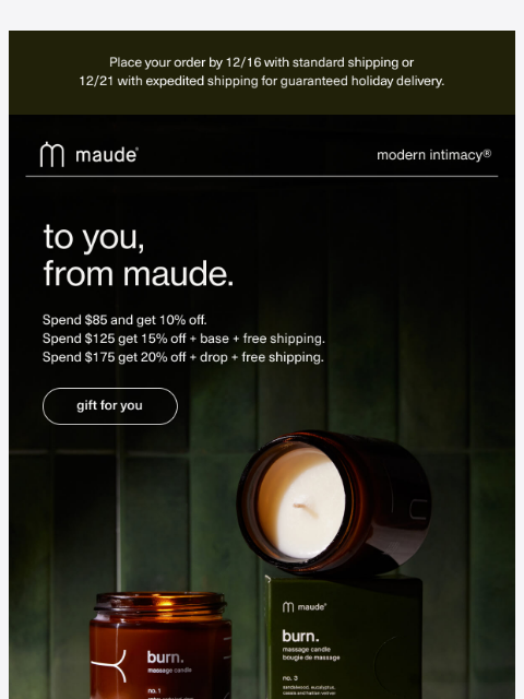 getmaude newsletter: to you, from maude.