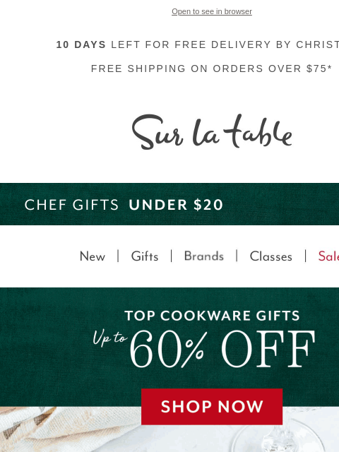 surlatable newsletter: 🍳 Cookware Up to 60% OFF.
