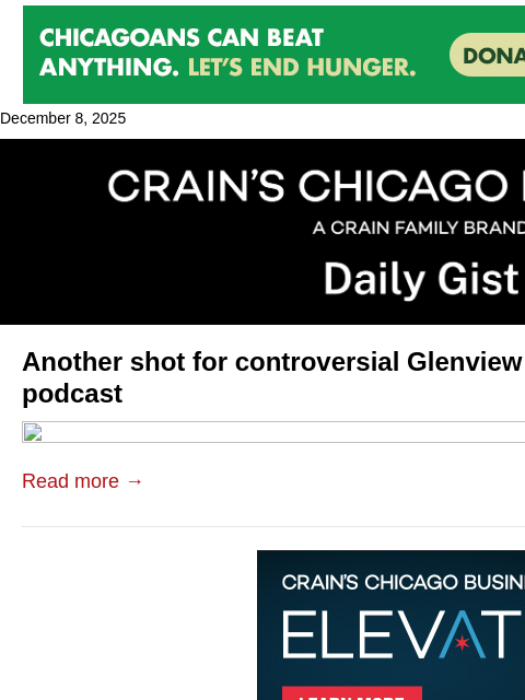crainalerts newsletter: Another shot for controversial Glenview plan: Crai...