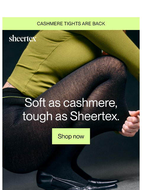 sheertex newsletter: Cashmere is SO back.