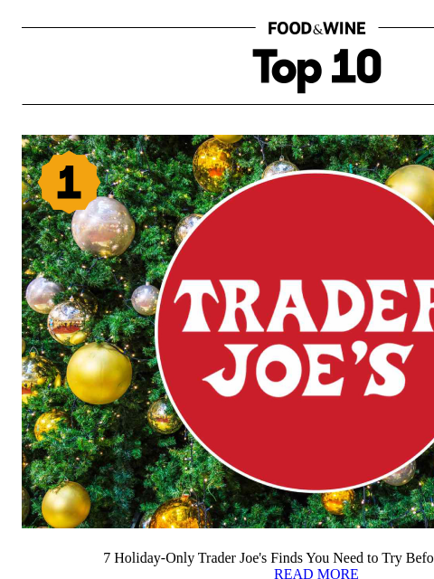 foodandwine newsletter: 7 Holiday-Only Trader Joe's Finds You Need to Try