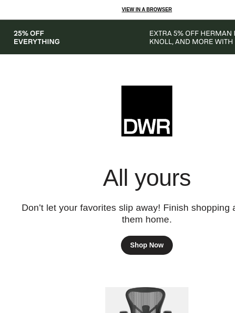 dwr newsletter: Modern design is timeless