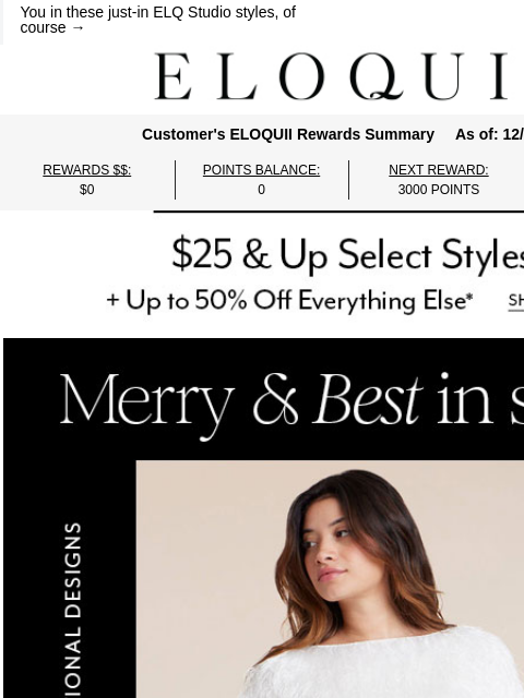 eloquii newsletter: Best-dressed at the holiday party goes to...