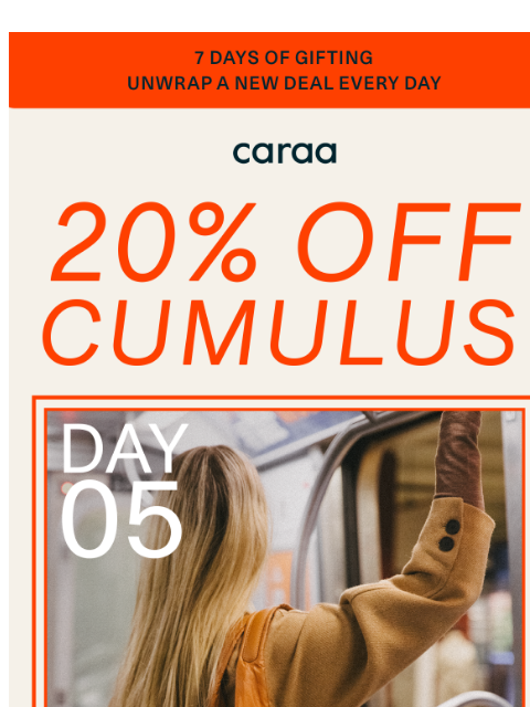 caraa newsletter: Tote-ally Perfect: 20% Off the Cumulus