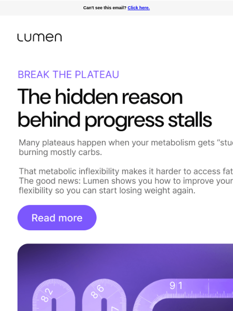lumen newsletter: Stuck on the scale?