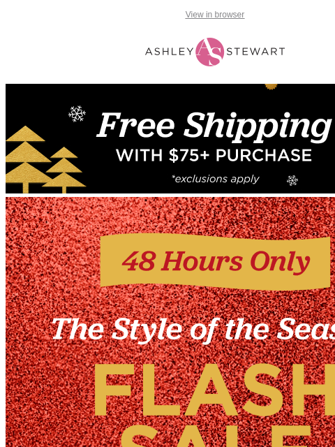 ashleystewart newsletter: ⚠️Extra 60% off Clearance Flash Sale!!