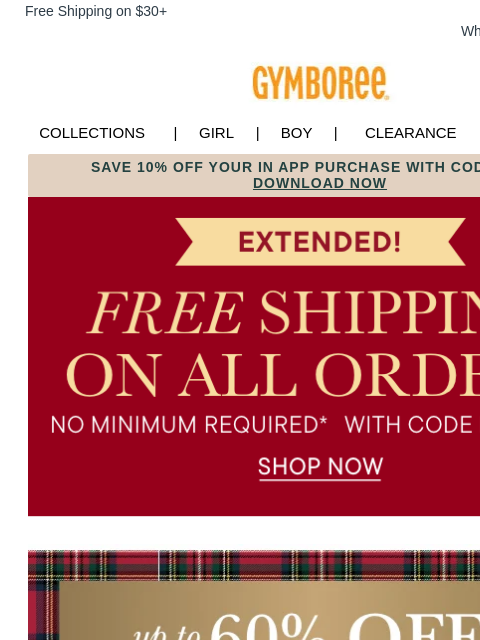 gymboree newsletter: Our Gift to Y-O-U 🎁 $20 OFF Your $75+ Order + Get...