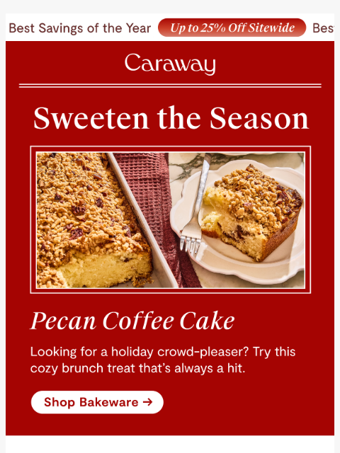 carawayhome newsletter: Recipe Rec: Pecan Coffee Cake