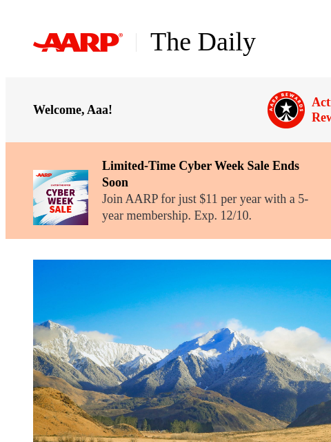 aarp newsletter: The Daily — Discover 5 Brand-New Train Tours in 20...