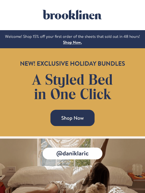 brooklinen newsletter: Get Your Bed Made for You