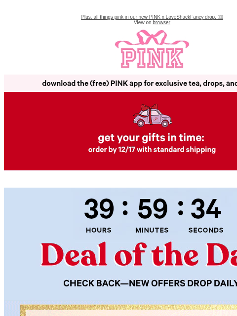 vspink newsletter: Good Night(s): Sleep Styles from $12
