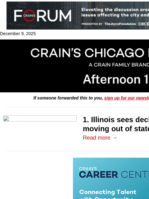 crainalerts newsletter: Illinois sees decline in rate of residents moving ...