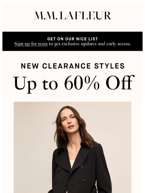 mmlafleur newsletter: NEW TO CLEARANCE: Save Up to 60%