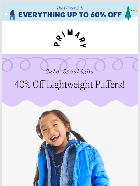 primary newsletter: 💕 Under $40 Lightweight Puffers 💕