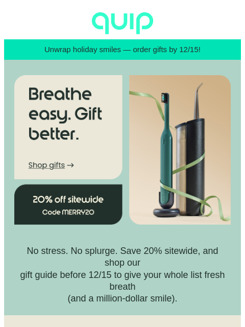 getquip newsletter: Holiday gifts under $25 🎁