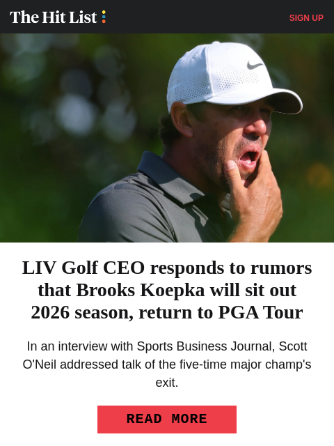 golfdigest newsletter: Inside Brooks Koepka's LIV Golf future