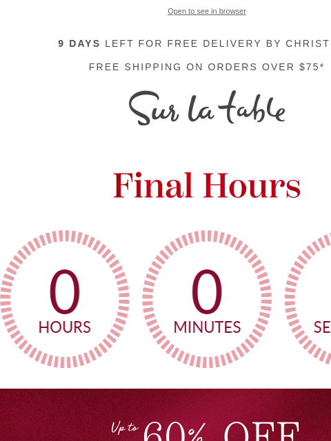 surlatable newsletter: Final Hours: Great Gifting Event Ends Tonight