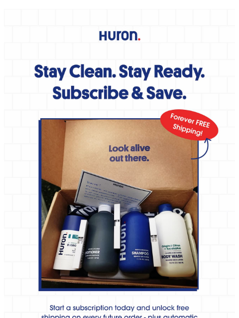 usehuron newsletter: Your Routine, Now With Forever Free Shipping