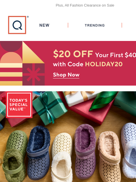 qvcemail newsletter: Revitalign® Indoor/Outdoor Clogs + Get $20 Off