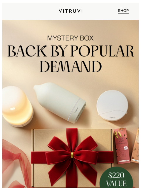 vitruvi newsletter: Mystery Box Is BACK And 50% OFF 📦