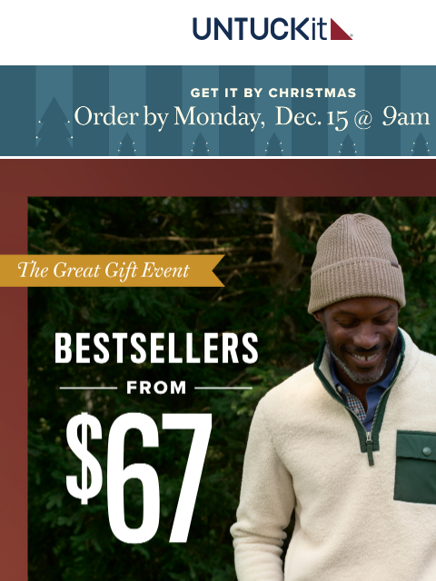 untuckit newsletter: Bestselling Styles From $67 🎉