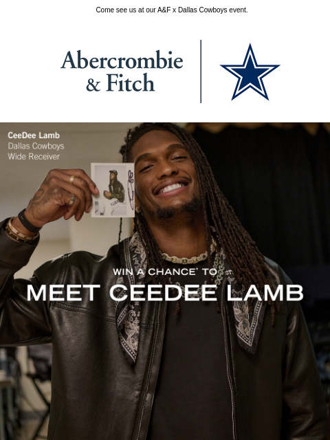abercrombie newsletter: Want a chance to meet CeeDee Lamb?
