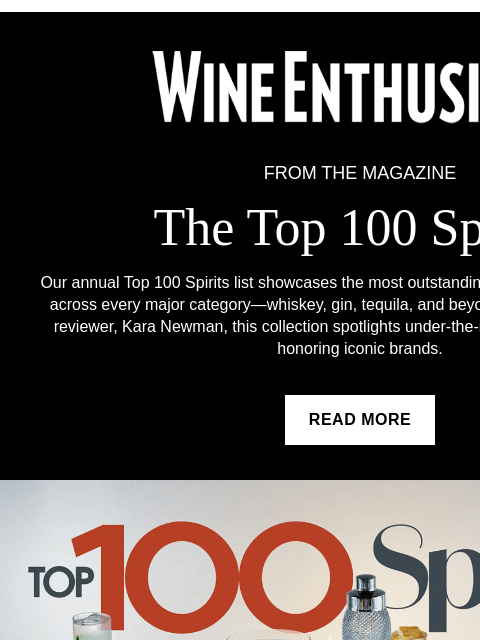 wineenthusiast newsletter: The Top 100 Spirits of 2025