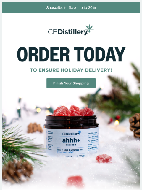 thecbdistillery newsletter: Giving CBD this year?