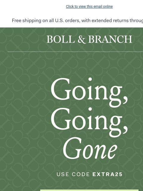 bollandbranch newsletter: Final hours: up to 50% off select styles