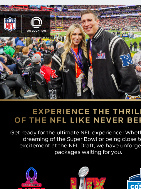 From the Super Bowl to the NFL Draft, check out unforgettable packages waiting for you. View in Browser On Location Seahawks Instagram Seahawks Facebook Seahawks Twitter Seahawks App Unsubscribe or