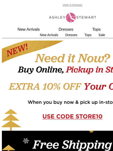 ashleystewart newsletter: 50% OFF your December denim report 👖💙