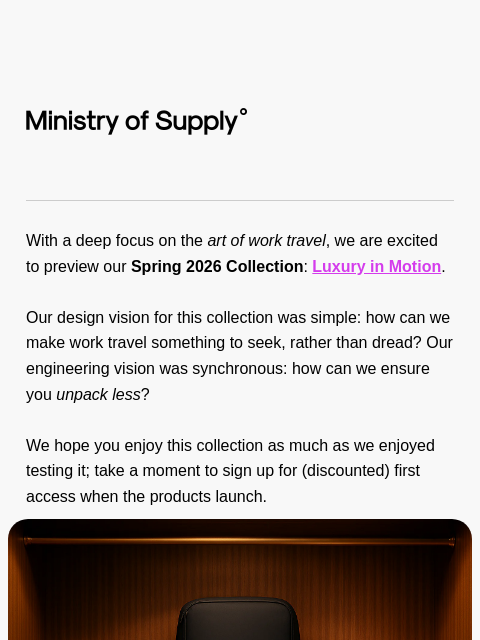 ministryofsupply newsletter: Loading... Spring 2026
