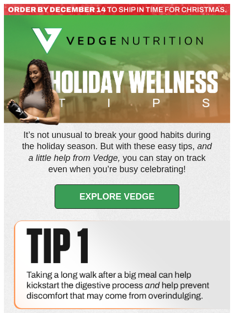 vedgenutrition newsletter: 🎄 Holiday health doesn't have to be hard!