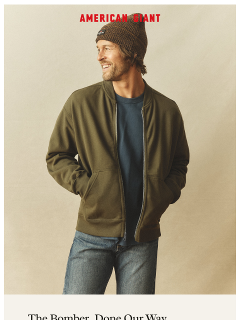 american-giant newsletter: New Colors in the Bomber Jacket