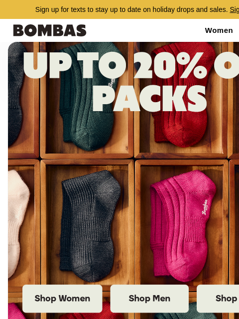 bombas newsletter: Save Up to 20% + Get More Socks