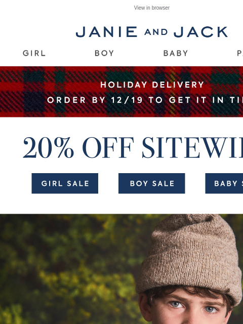 janieandjack newsletter: Make things merry: 20% off sitewide
