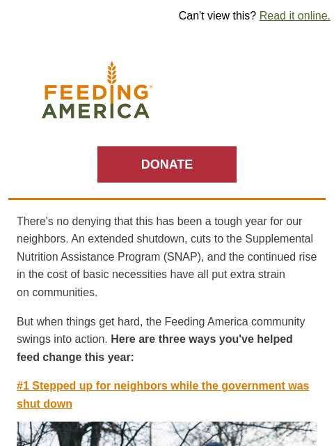 feedingamerica newsletter: 3 ways your support helps the movement to end hung...