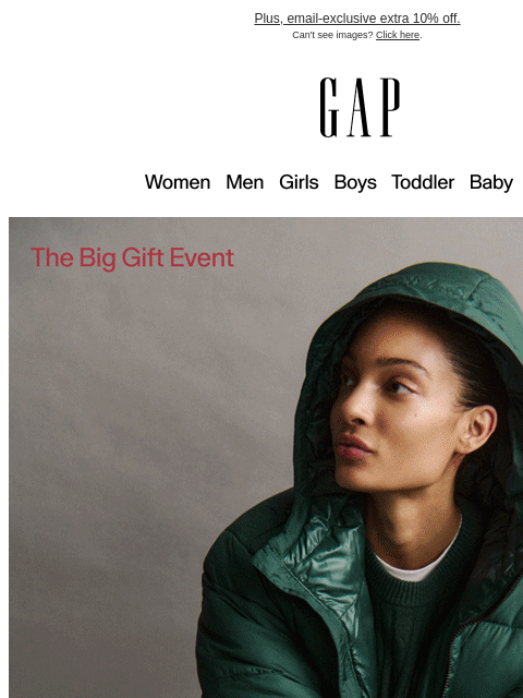 gap newsletter: Yes: 50% off your purchase — including sale styles
