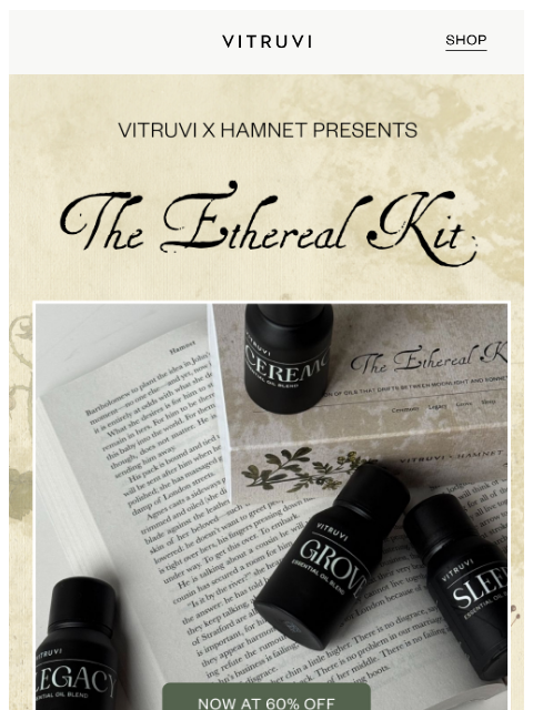 vitruvi newsletter: LAST CHANCE: 60% Off Vitruvi x Hamnet Kit 🌱